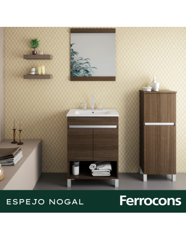 ESPEJO BUONA 60X70CM NOGAL