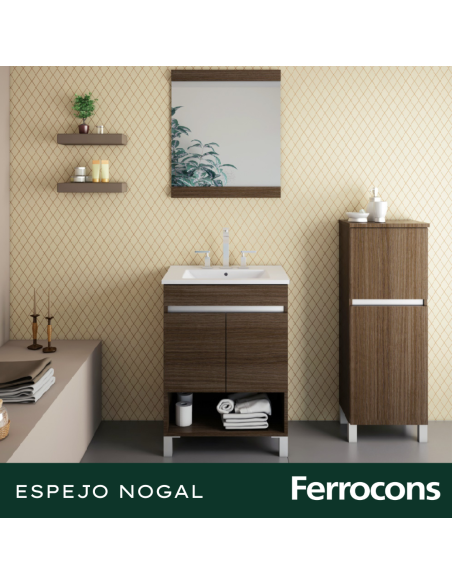 ESPEJO BUONA 60X70CM NOGAL