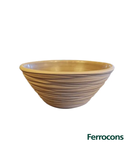 BACHA FANGO ELIPTICA PIEDRA BEIGE 35 X 14 CM