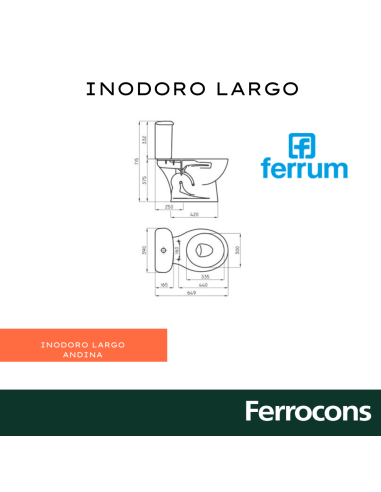 INODORO LARGO BLANCO FERRUM ANDINA