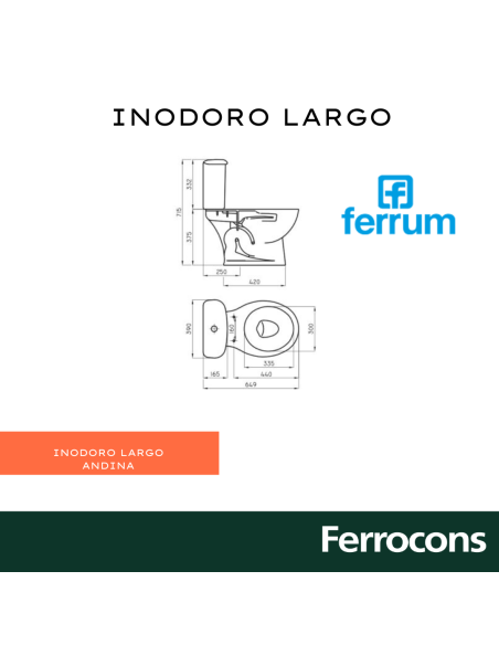 INODORO LARGO BLANCO FERRUM ANDINA