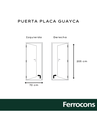 PUERTA PLACA GUAYCA - MCH6 070X200 DER