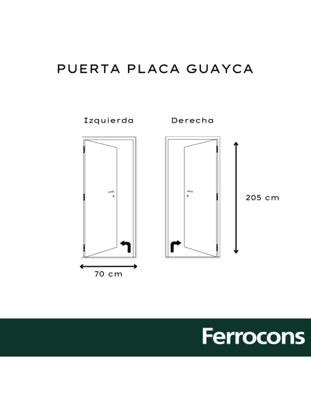 PUERTA PLACA GUAYCA - MCH6 070X200 DER