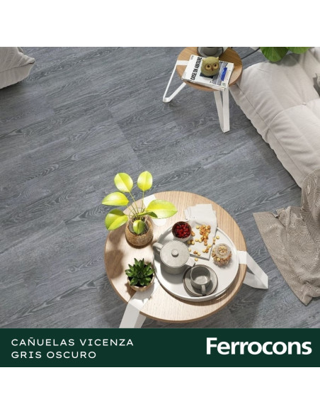 CERÁMICO CAÑUELAS TABLA VICENZA GRIS OSCURO 20X62