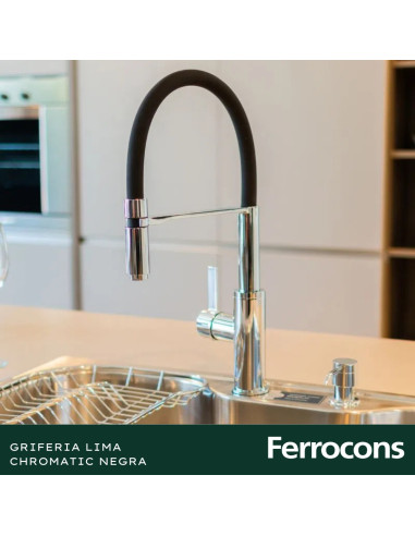 GRIFERIA COCINA LIMA CHROMATIC HD NEGRO...