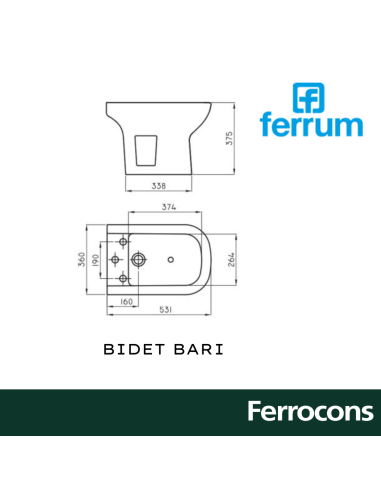 BIDET BARI BLANCO BKM3 FERRUM