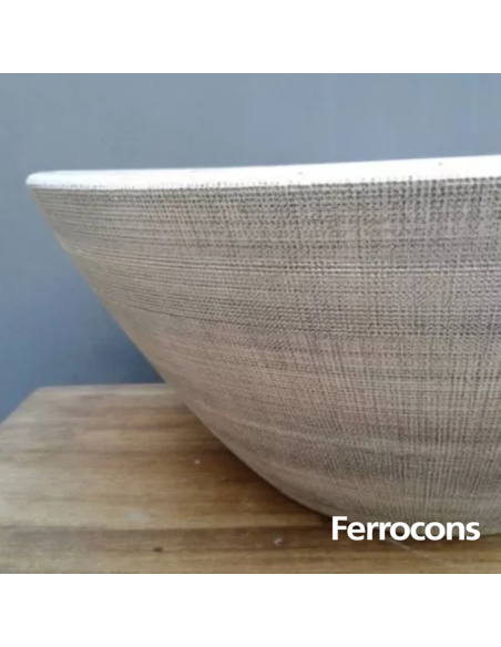 BACHA FANGO ELIPTICA TELA  GRIS  35 X 14 CM