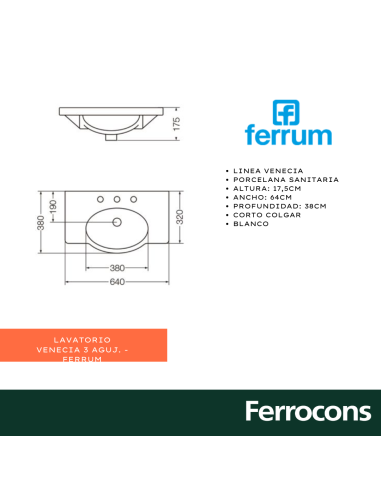 GRIFERIA LAVATORIO VENECIA FERRUM