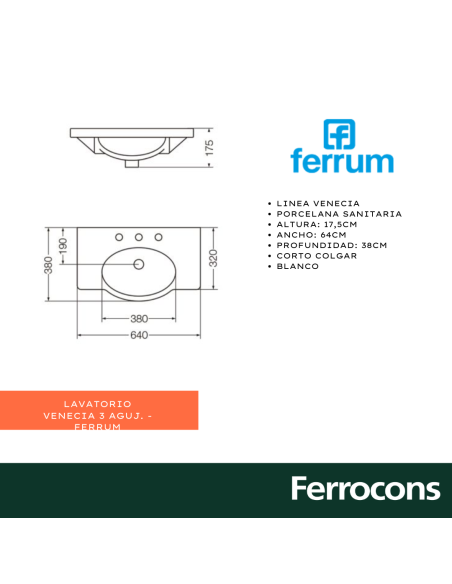 GRIFERIA LAVATORIO VENECIA FERRUM