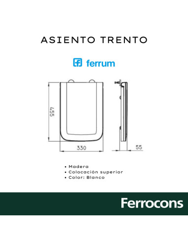 FERRUM TRENTO ASIENTO TEX B MADERA HP