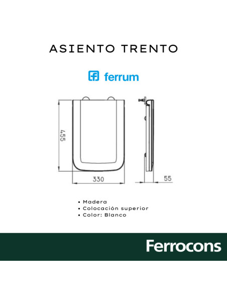 FERRUM TRENTO ASIENTO TEX B MADERA HP