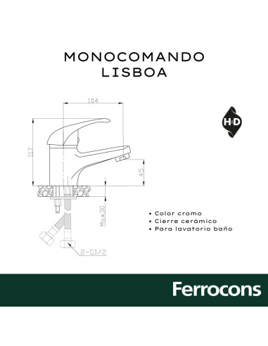 HD82301-16A LISBOA MONOC. LAV. CR