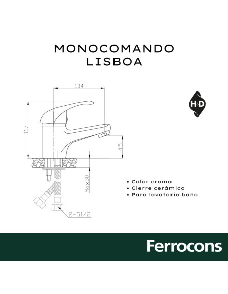 HD82301-16A LISBOA MONOC. LAV. CR