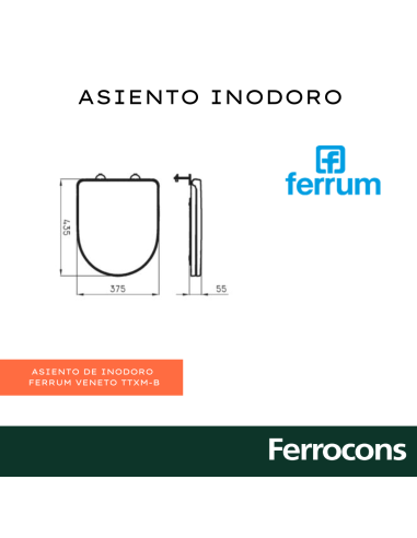 ASIENTO DE INODORO FERRUM VENETO