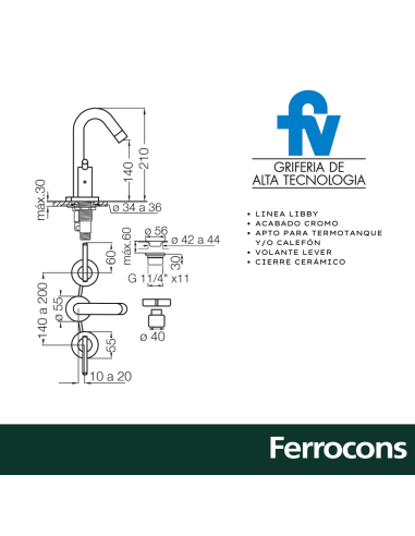 GRIFERIA LAVATORIO LIBBY FV 20739