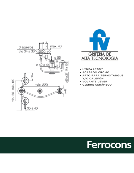 GRIFERIA BIDET LIBBY FV 29539