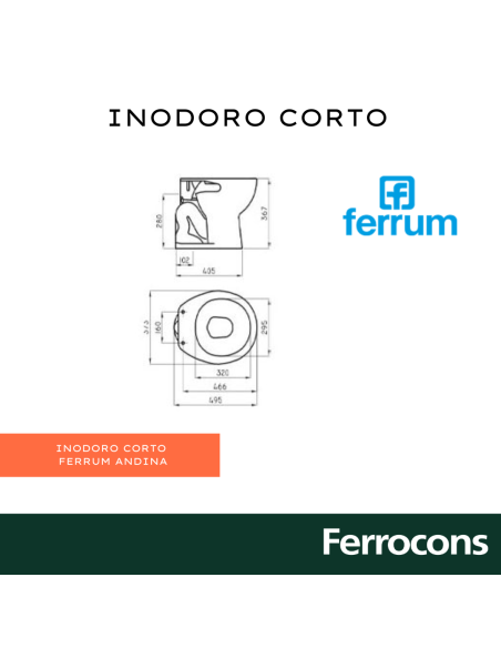 INODORO CORTO FERRUM ANDINA BLANCO