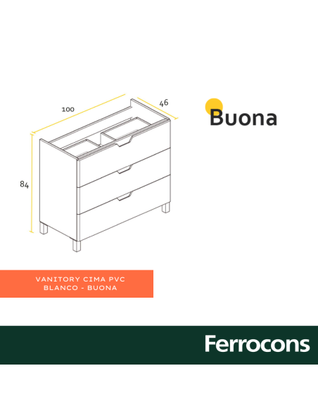 BUONA MUEBLE 100 CIMA PVC BLANCO CMES SILTON 3 AG