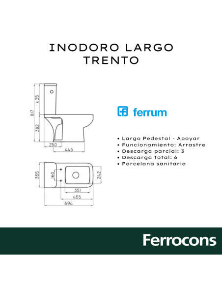 FERRUM TRENTO INODORO LARGO BLANCO-IELMJ
