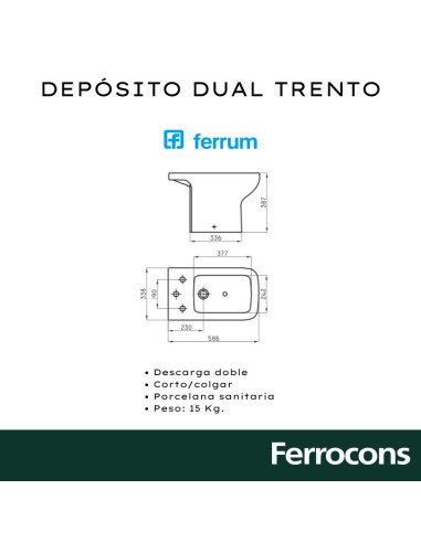 FERRUM TRENTO DEPOSITO DUAL BLANCO-DEW6F
