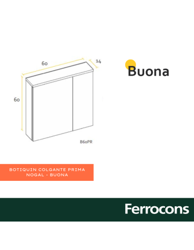 BUONA BOTIQUIN 60CM PRIMA NOGAL