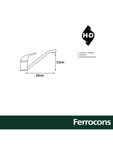 GRIFERIA LISBOA COCINA MONOCOMANDO HD