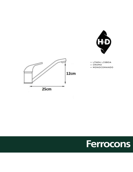 GRIFERIA LISBOA COCINA MONOCOMANDO HD