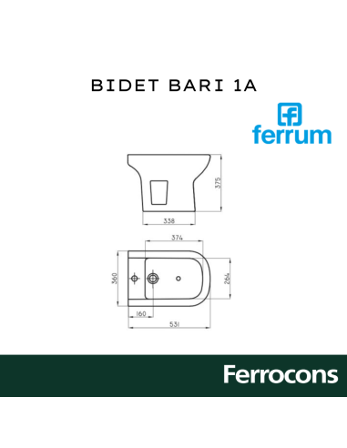 FERRUM BARI BIDET 1AGUJ. BLANCO-BKM1