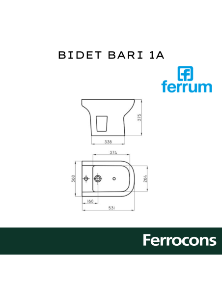 FERRUM BARI BIDET 1AGUJ. BLANCO-BKM1