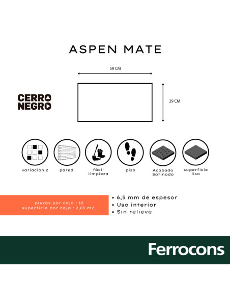CERRO NEGRO 1RA. ASPEN MATE 29X59