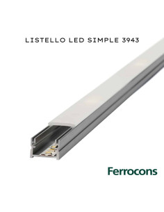 ATRIM 3943 LUMIERE LISTELLO LED SIMPLE X 25M CROMO MATE