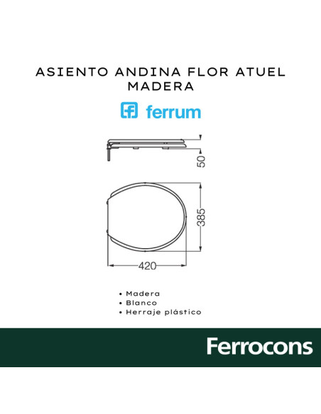 ASIENTO MAD ANDI/FLOR/ATUEL BCO.HPLAS