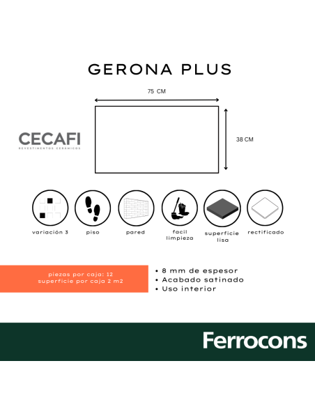 CECAFI GERONA PLUS 38X75 HD