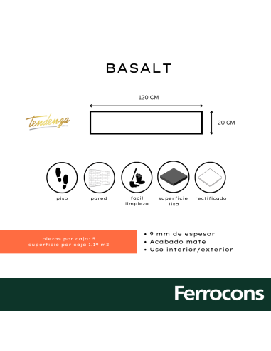 TENDENZA TABLA BASALT 20X120 PORCELANI