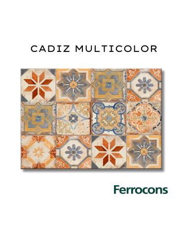 COLORES SOLIDOS PLACA DECORADA CADIZ MULTICOLOR  25X35