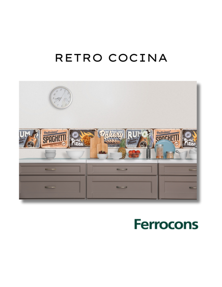 COLORES SOLIDOS PLACA DECORATIVA RETRO COCINA 25X35
