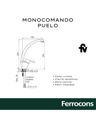 FV 423/B5 PUELO MONOCOMANDO PARA MESADADE...