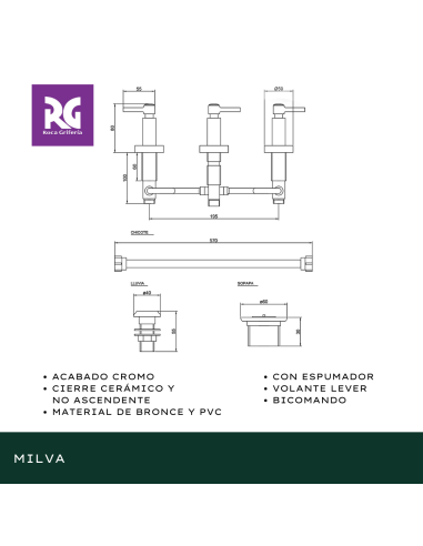 ROCA MILVA LEVER BIDET CC CR