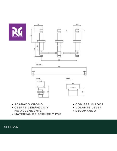 ROCA MILVA LEVER BIDET CC CR