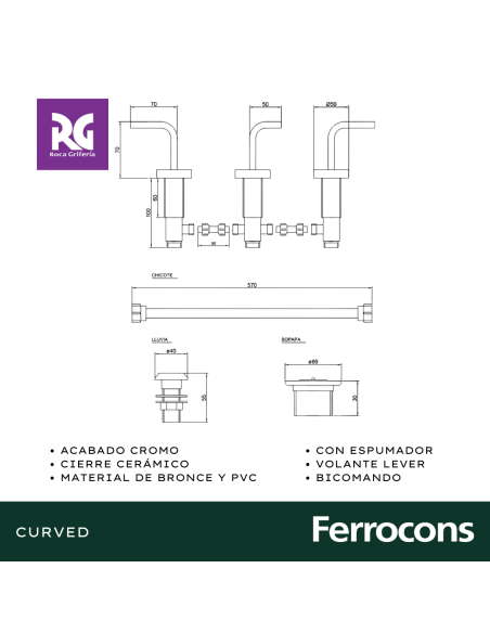 ROCA CURVED L-125-301  BIDET CON TRANSFERENCIA