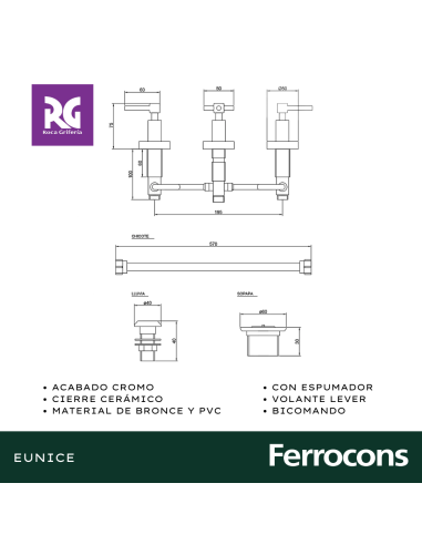 ROCA EUNICE LEVER BIDET CC CR