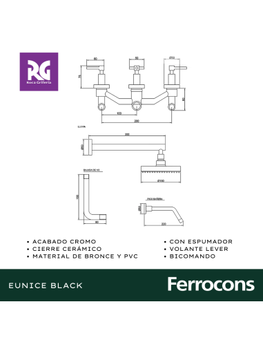 ROCA EUNICE BLACK BANERA  CTRANSF LEVER