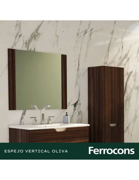 BUONA ESPEJO CIMA VERTICAL 80X70 PVC OLIVA
