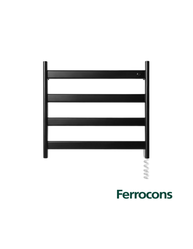 ATRIM 1132 TOALLERO ELÉCTRICO 49X45 65W ACINOX NEGRO MATE