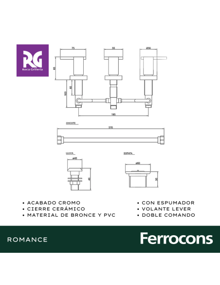 ROCA ROMANCE LEVER BIDET CTRANSF CR