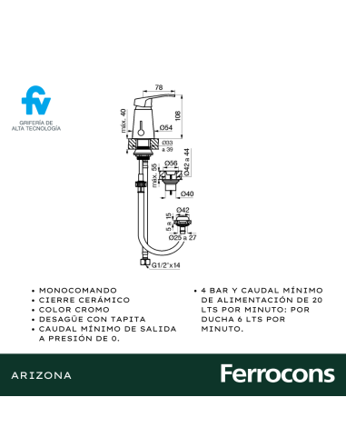FV 189B1 ARIZONA MONOC BIDET CR