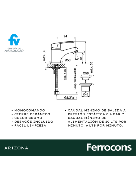 FV 181B1 ARIZONA MONOC LAVATORIO