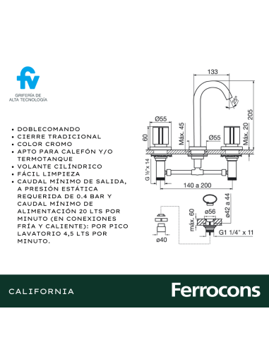 FV 20717 CALIFORNIA LAVATORIO CR