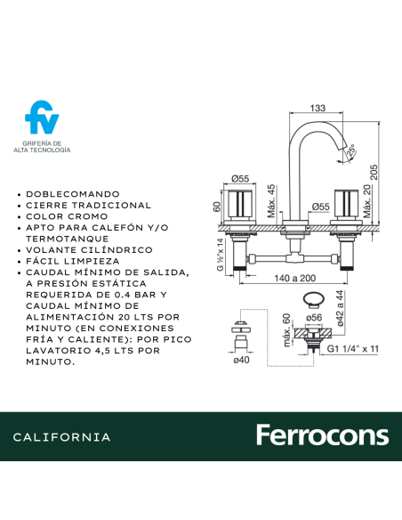FV 20717 CALIFORNIA LAVATORIO CR