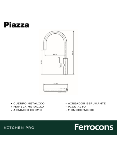 PIAZZA MONOCCOCMESADA PICO ALTO - 10314